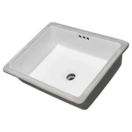 Msi White Flat Rectangle 20" X 15" Porcelain Undermount Bathroom Vanity Vessel Sink ZOR-SIN-PT-0006